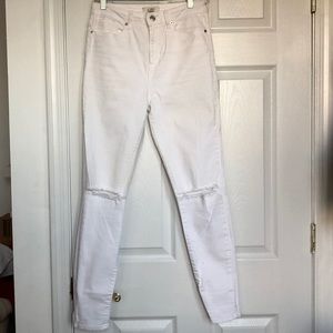High Waisted White Jeans